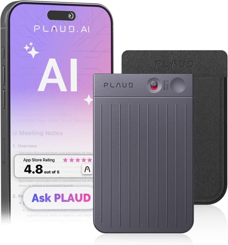 AI Voice Recorder PLAUD NOTE with Case, App Control, and AI Transcription